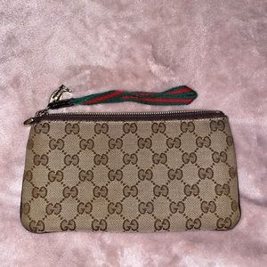Gucci GG Canvas Jolicoeur Wristlet Pochette Bag